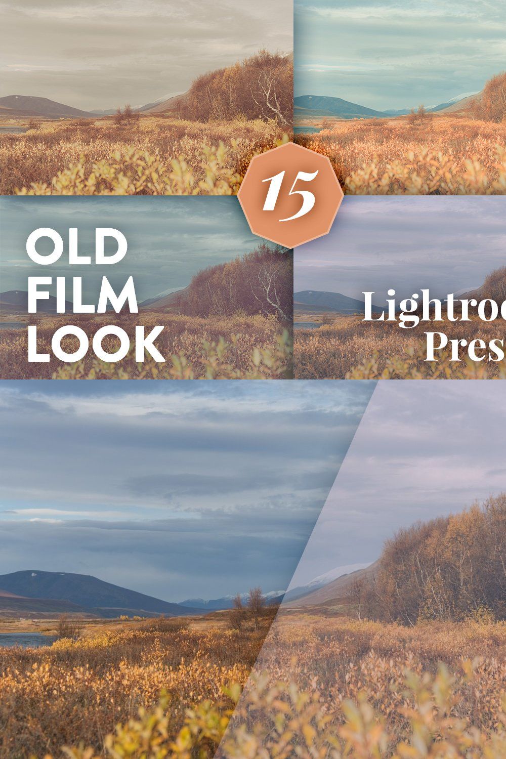 Old Film Look – 15 Lightroom Presets pinterest preview image.