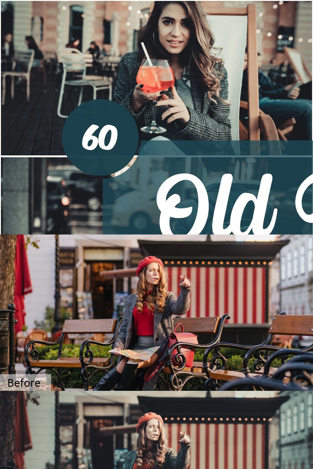 Old Film Photoshop Actions pinterest preview image.