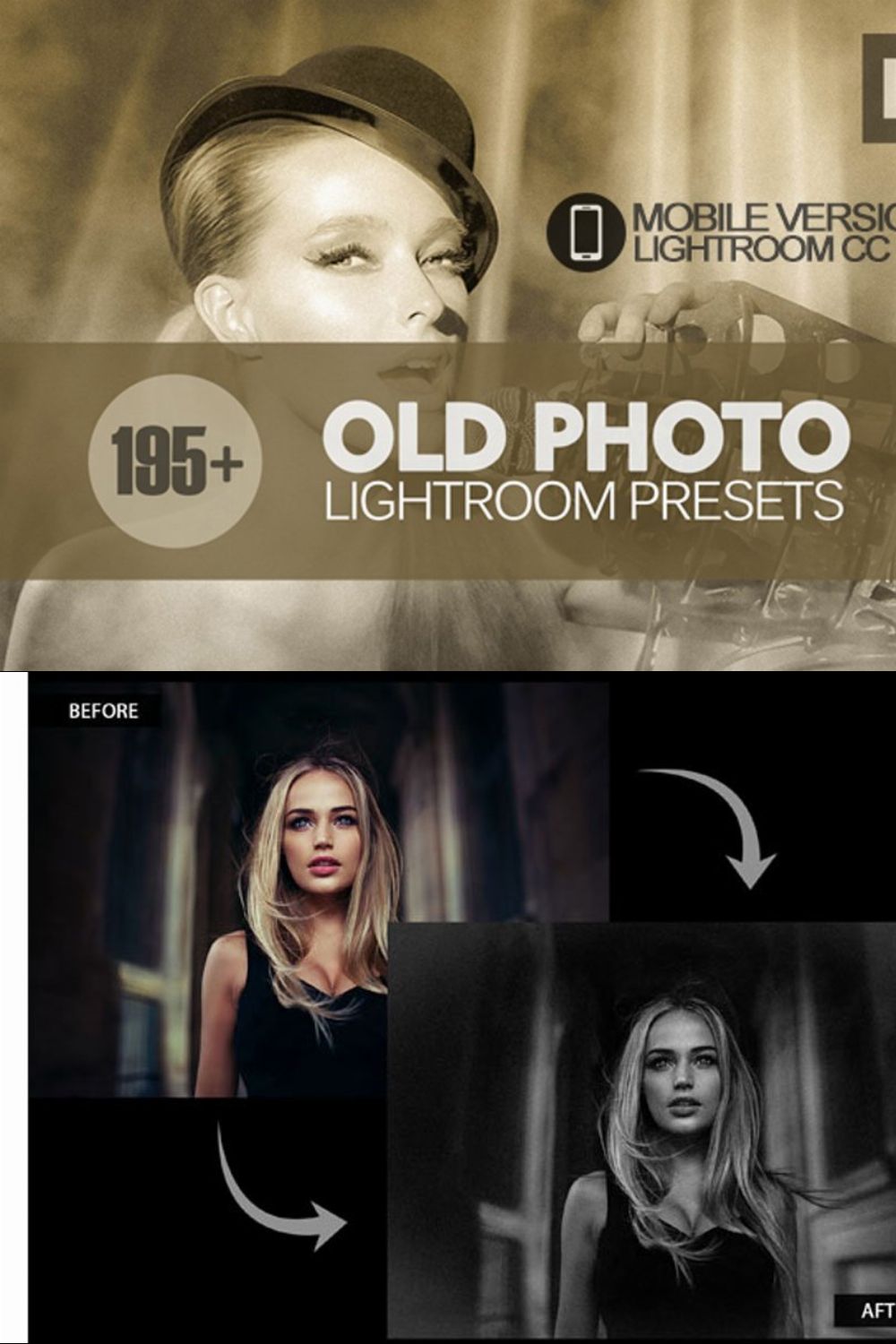 Old Photo Lightroom Mobile Presets pinterest preview image.