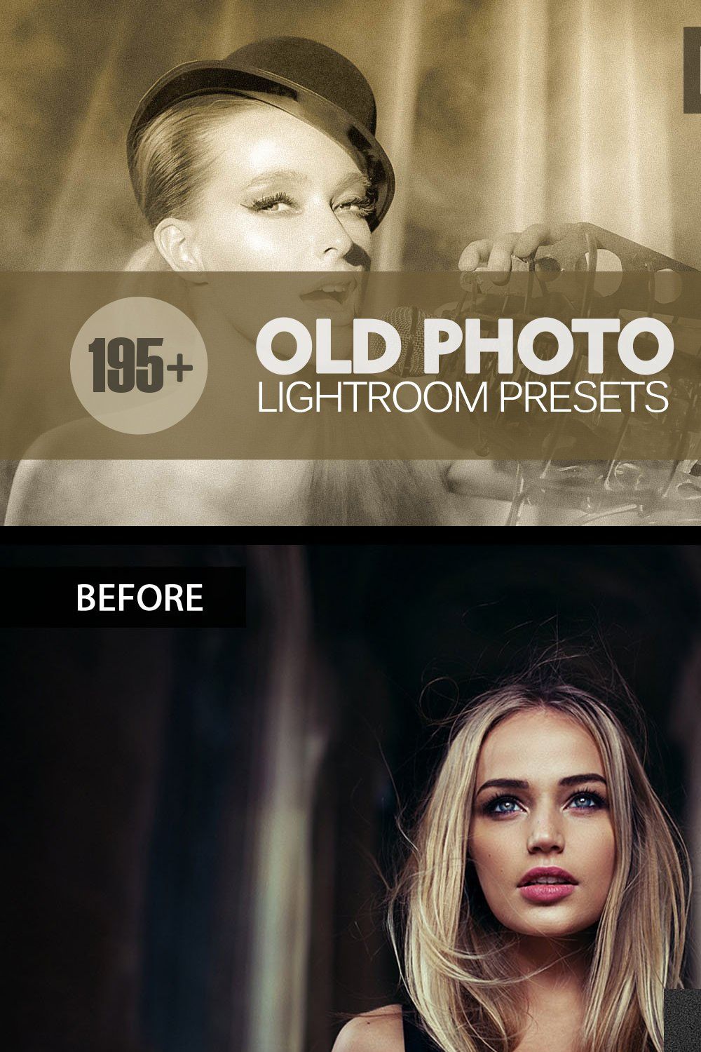 Old Photo Lightroom Presets bundle pinterest preview image.