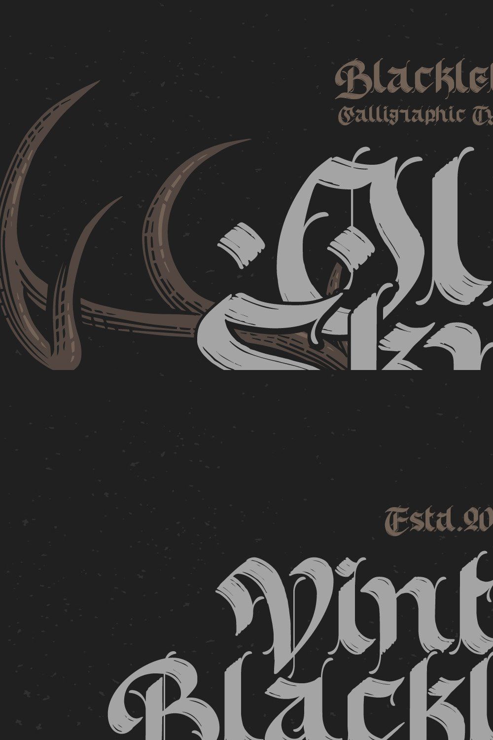 Old Skull Calligraphic Font & Bonus pinterest preview image.