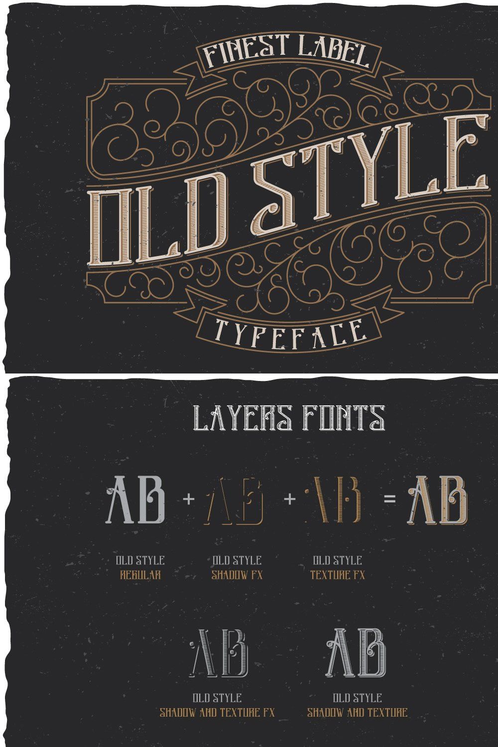 Old Style Label typeface pinterest preview image.