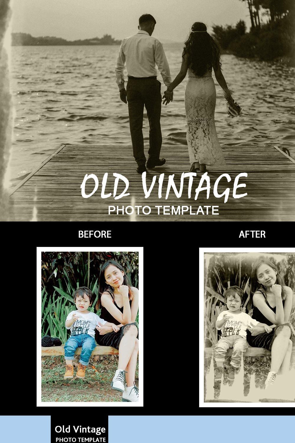 Old Vintage Photo Template pinterest preview image.