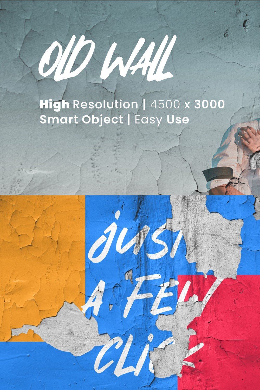 Old Wall Photo Effect Psd pinterest preview image.