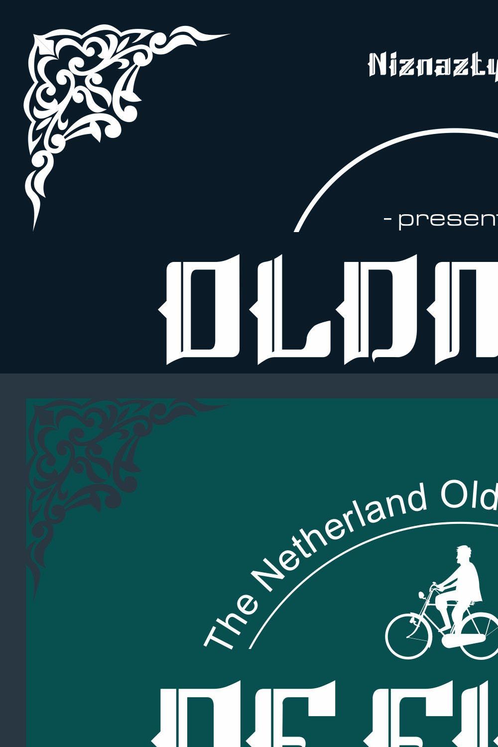 Oldman - A Vintage Font pinterest preview image.