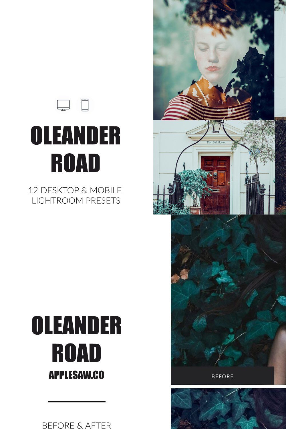 Oleander Road Lightroom Presets pinterest preview image.