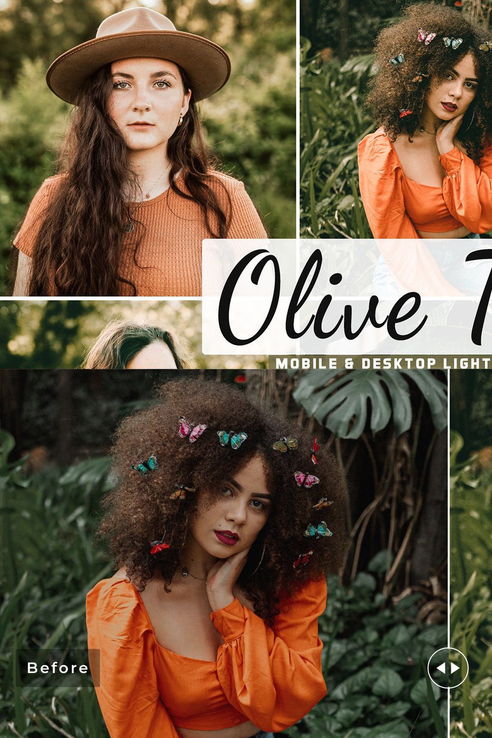 Olive Tones Pro Lightroom Presets pinterest preview image.