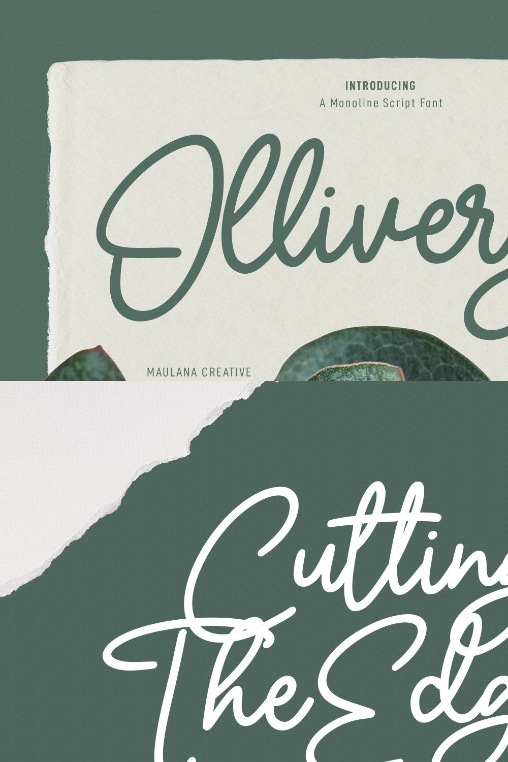 Olliverya Monoline Script Font pinterest preview image.