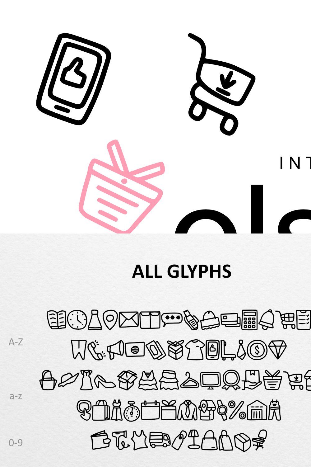 Olshop Doodle Dingbat pinterest preview image.