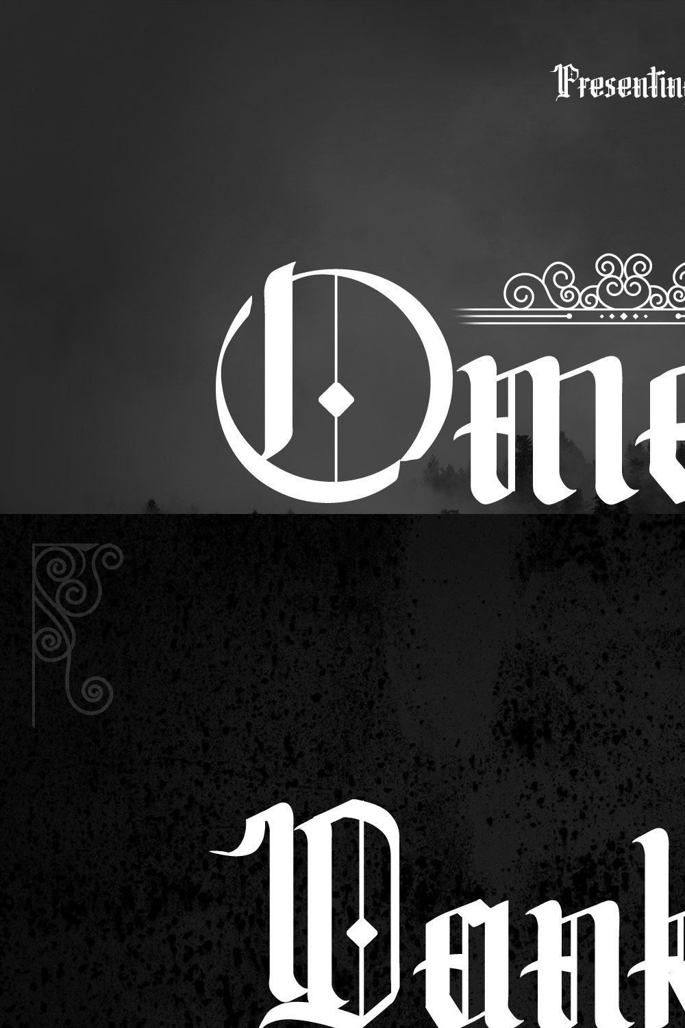 Omerta - Simple Blackletter Font pinterest preview image.