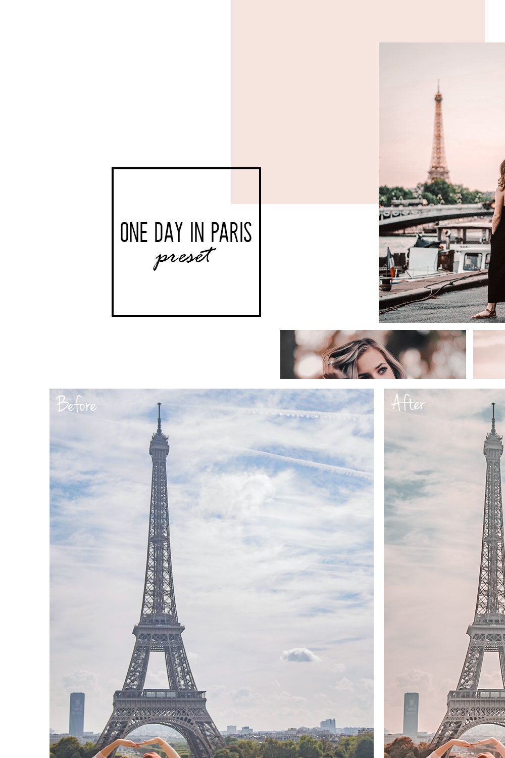 One day in Paris Lightroom Presets pinterest preview image.