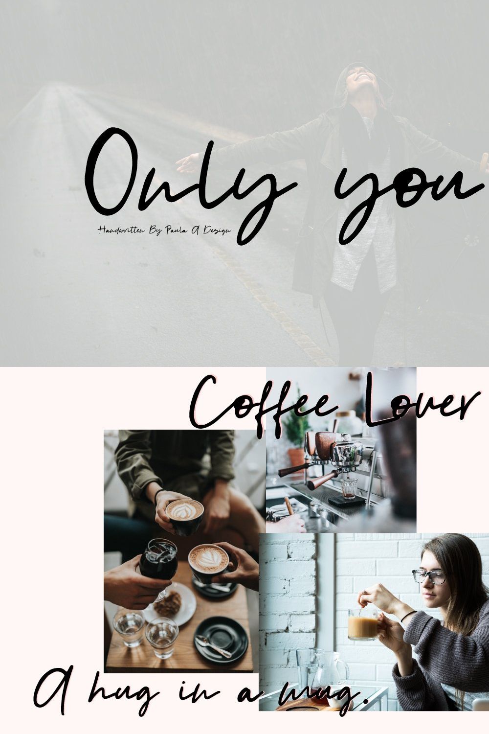 Only you | Handwritten Font pinterest preview image.