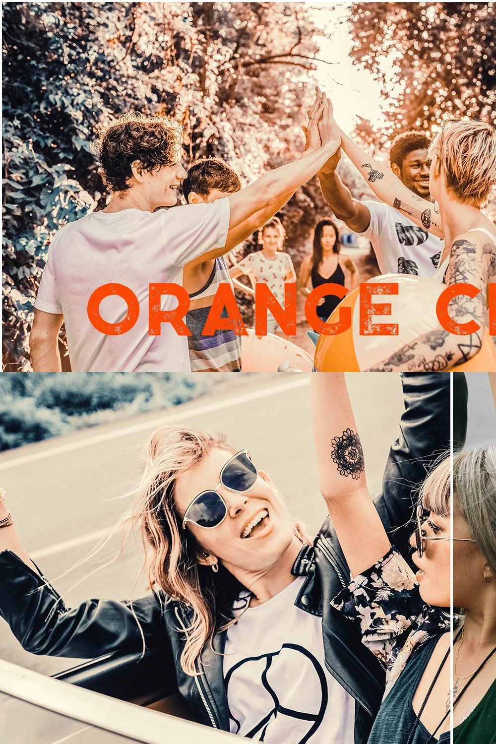 Orange Cinematic LR & ACR Presets pinterest preview image.