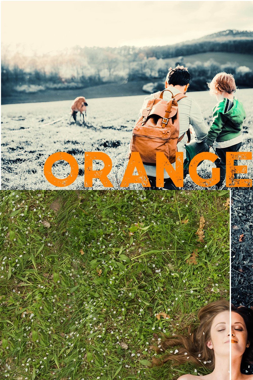 Orange Grey LR Mobile & ACR Presets pinterest preview image.
