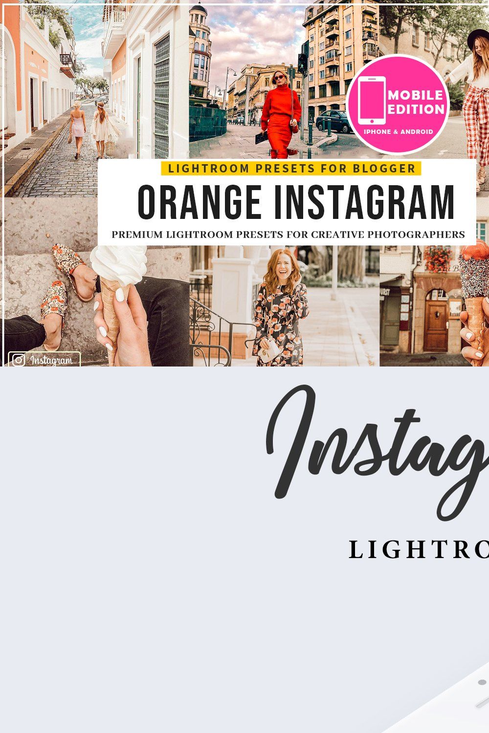 Orange Instagram Blogger Presets pinterest preview image.