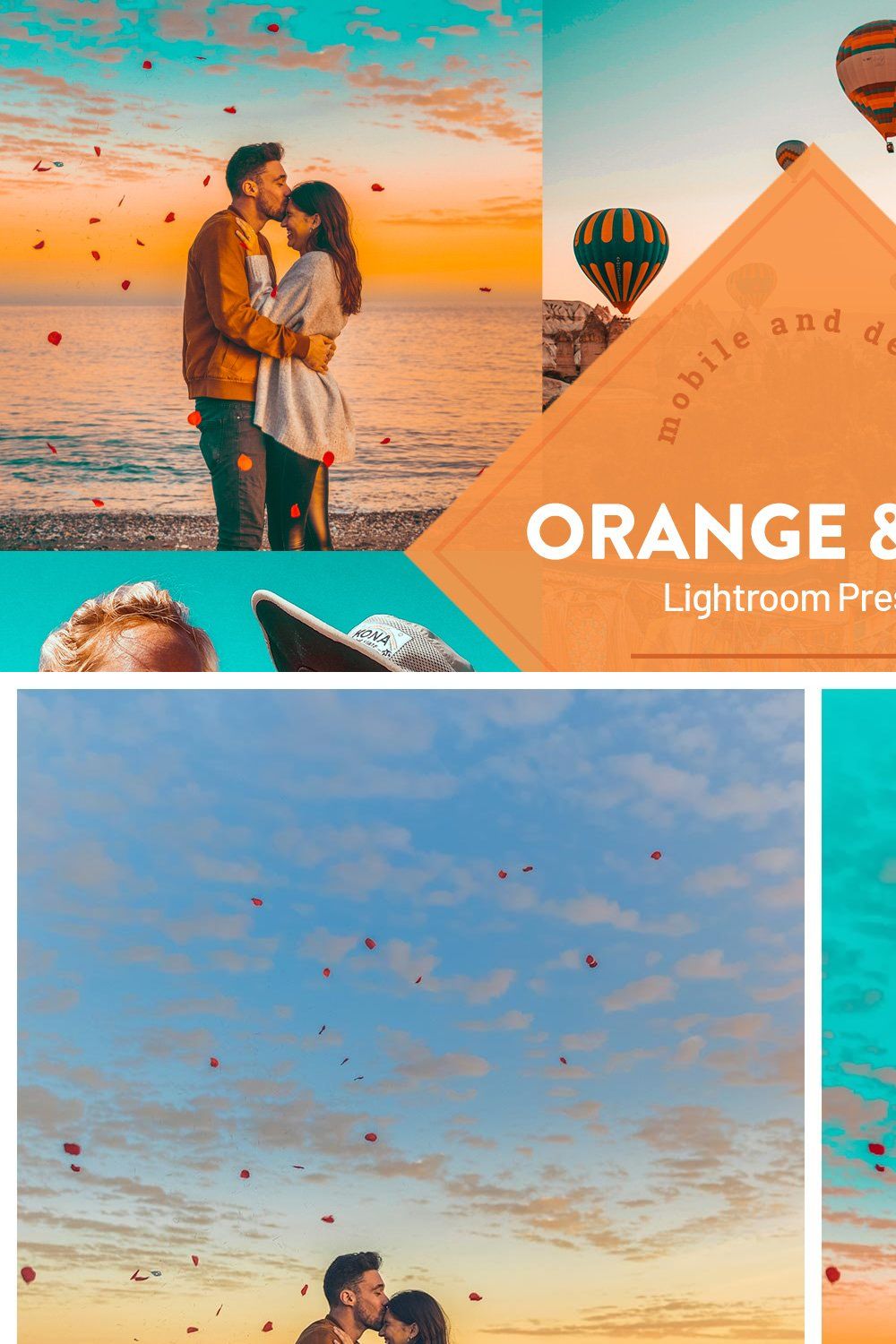 Orange & Teal Lightroom Presets pinterest preview image.