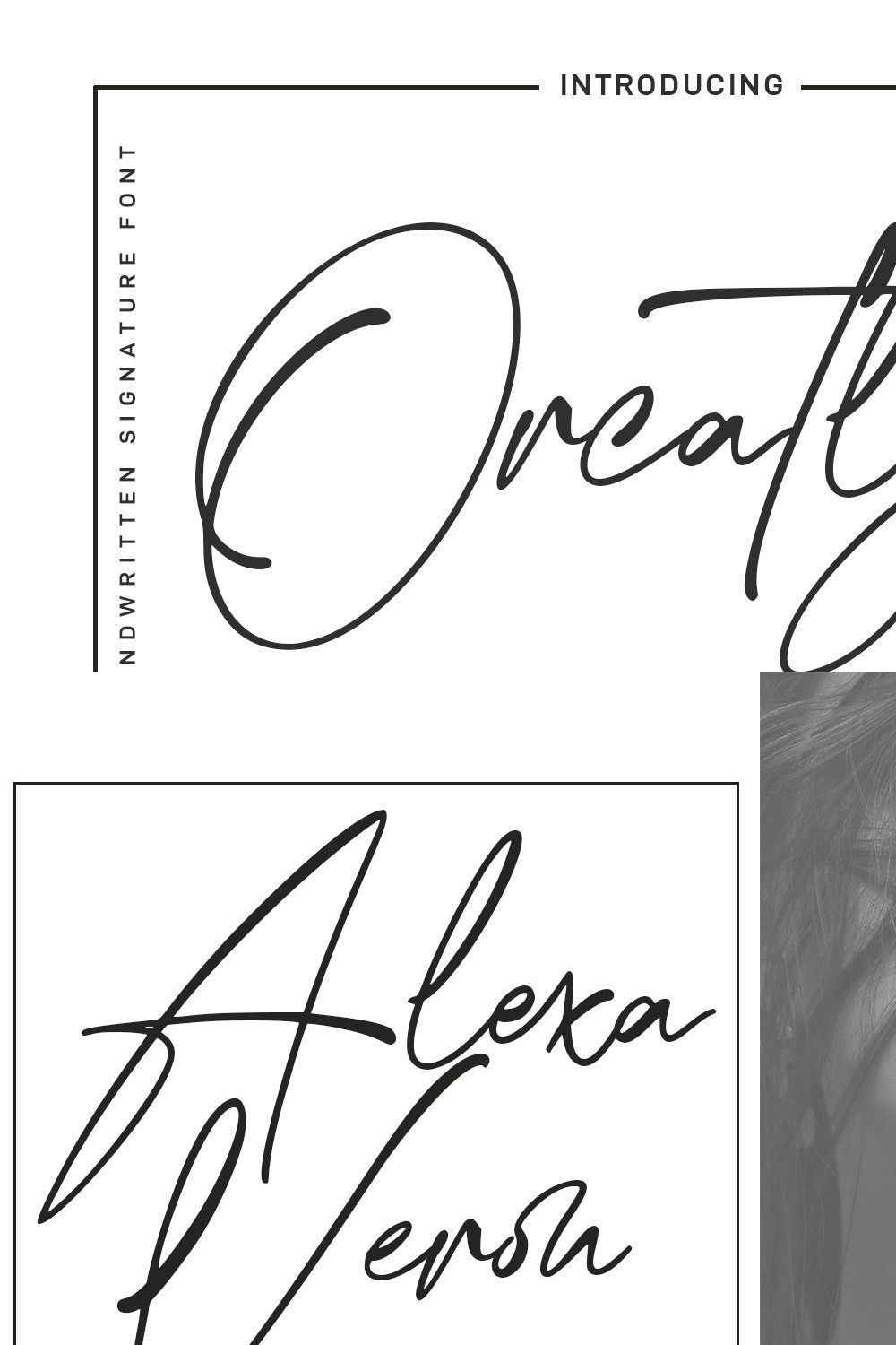 Orcatlys Signature Script Font pinterest preview image.