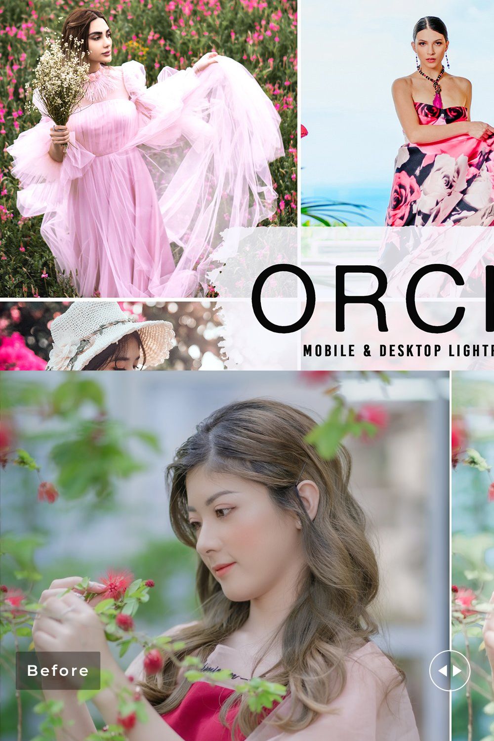 Orchid Pro Lightroom Presets pinterest preview image.