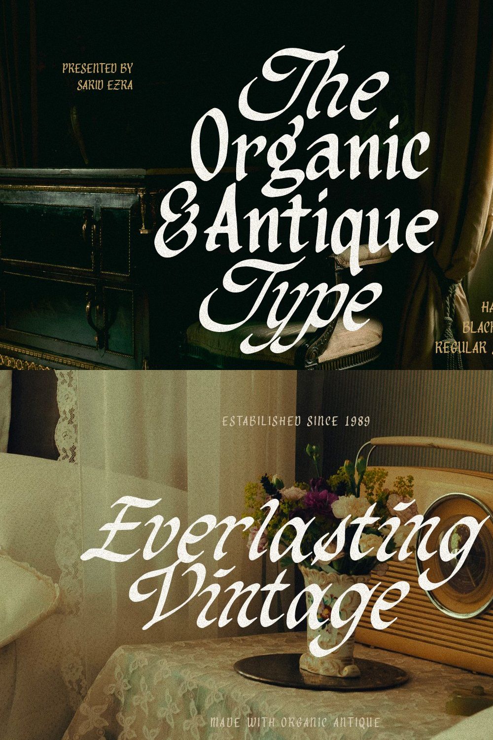 Organic Antique - Blackletter Fonts pinterest preview image.