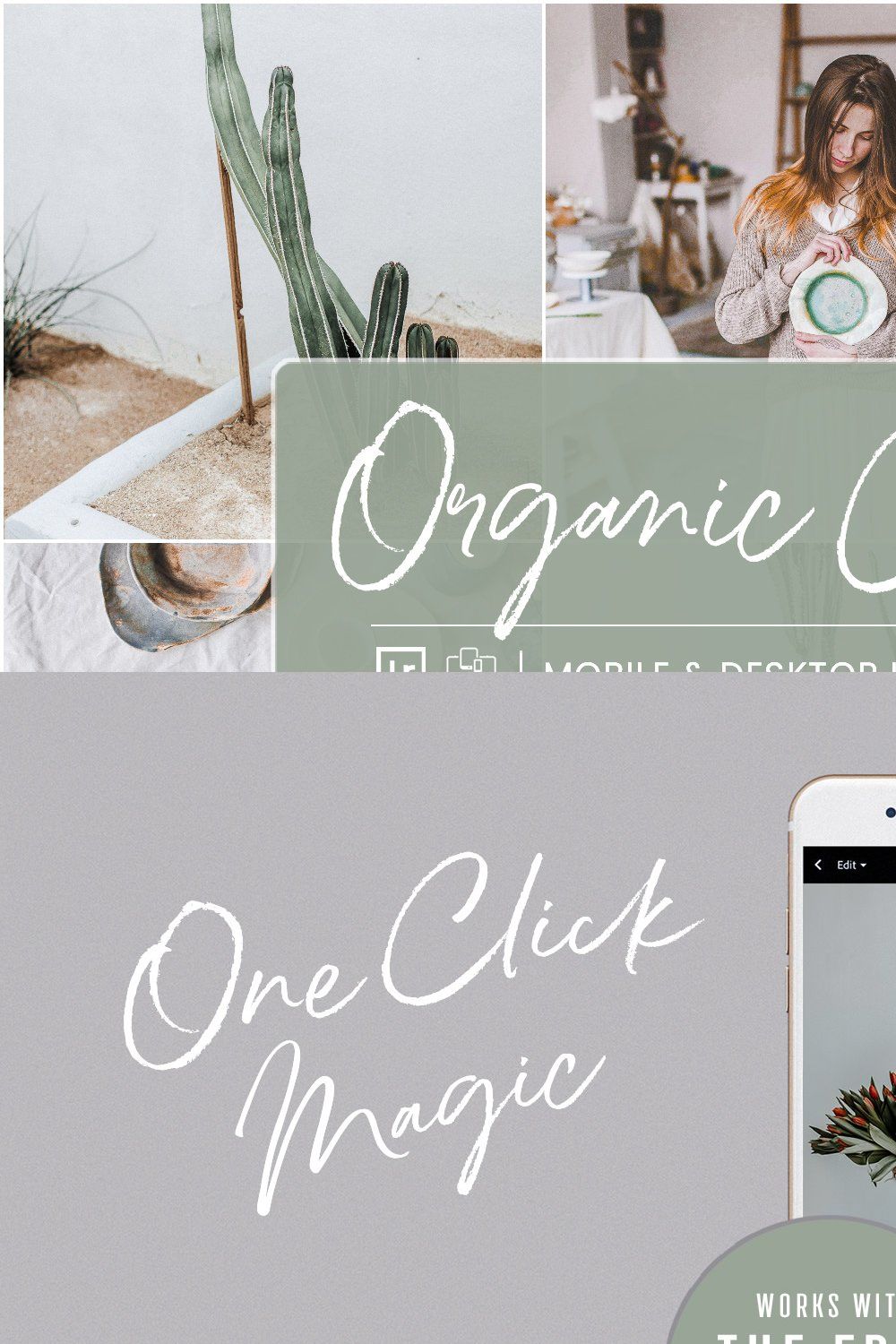 ORGANIC CERAMIC LIGHTROOM PRESETS pinterest preview image.