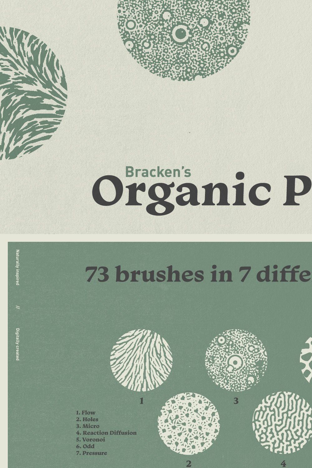 Organic Patterns - Photoshop Brushes pinterest preview image.
