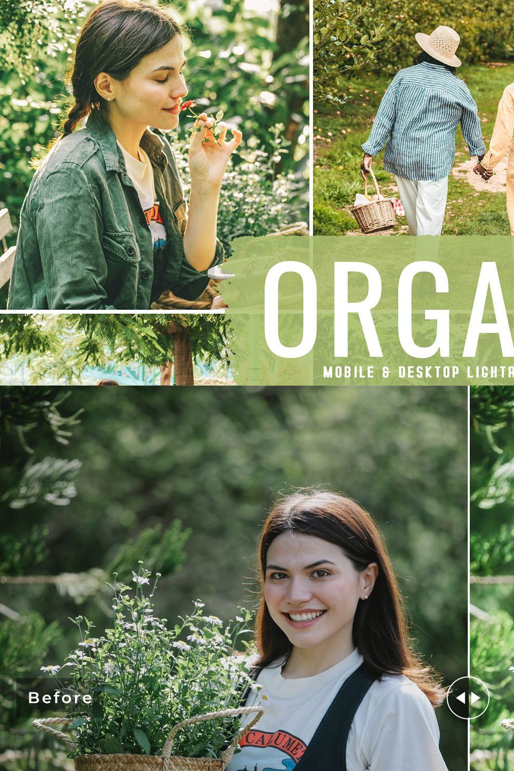 Organic Pro Lightroom Presets pinterest preview image.