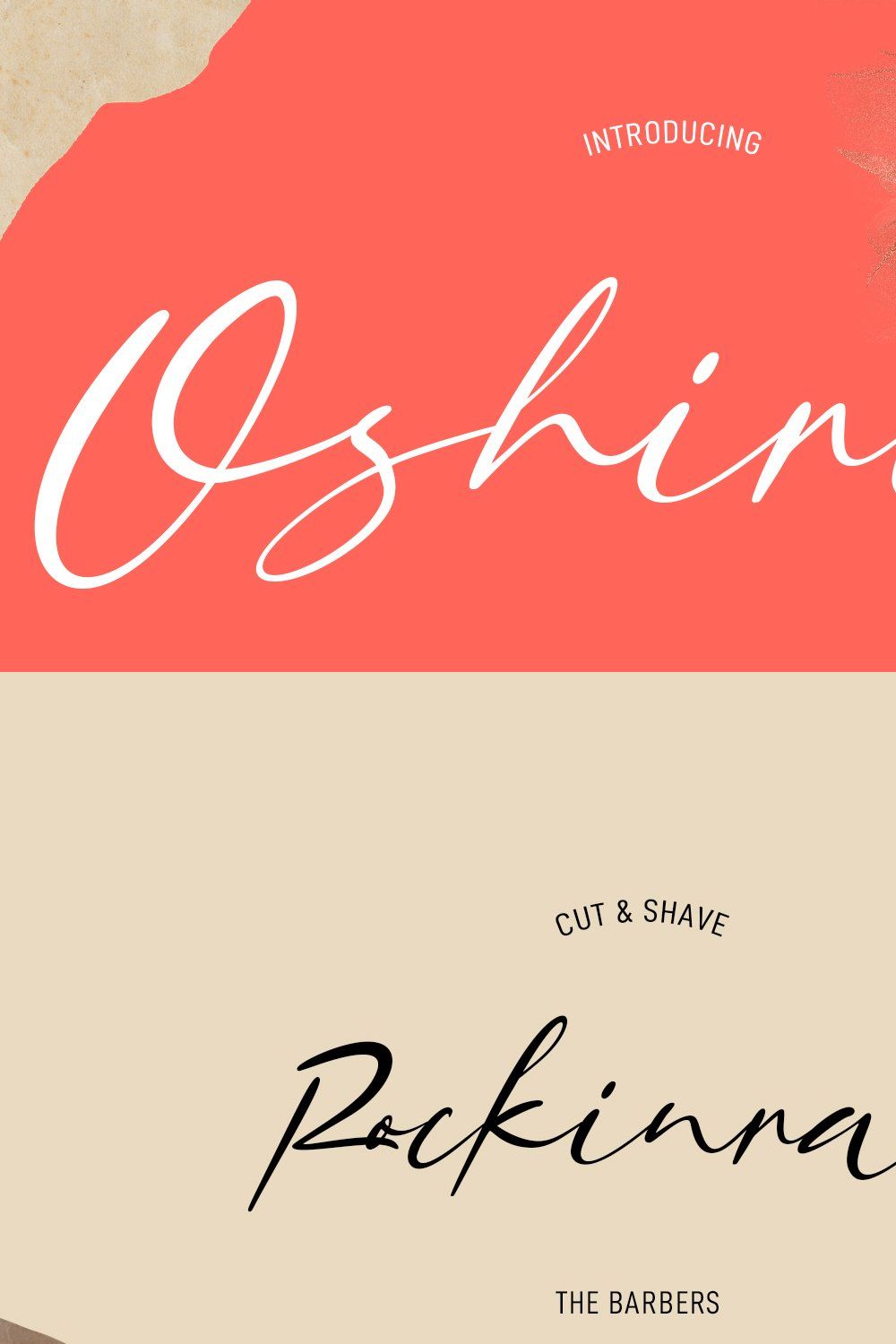 Oshirist Script Font pinterest preview image.