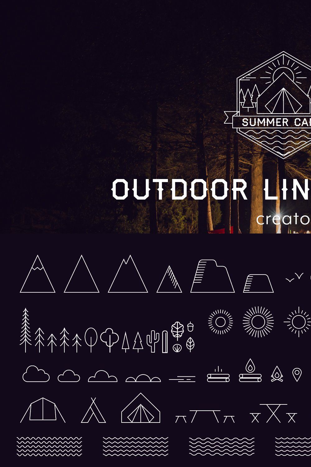 Outdoor Line Badges Creator pinterest preview image.