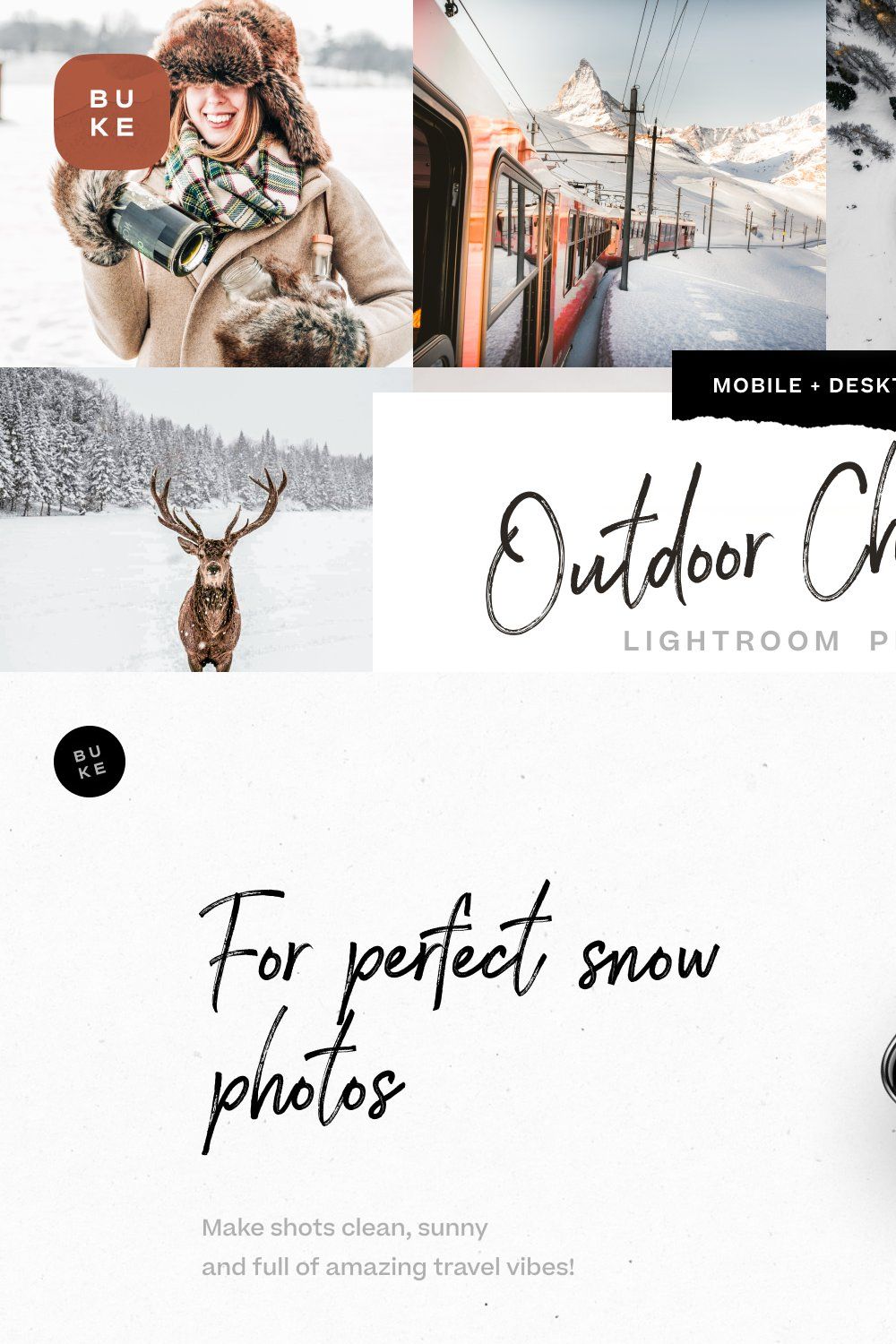 Outdoor & Snow – 5 Lightroom Presets pinterest preview image.