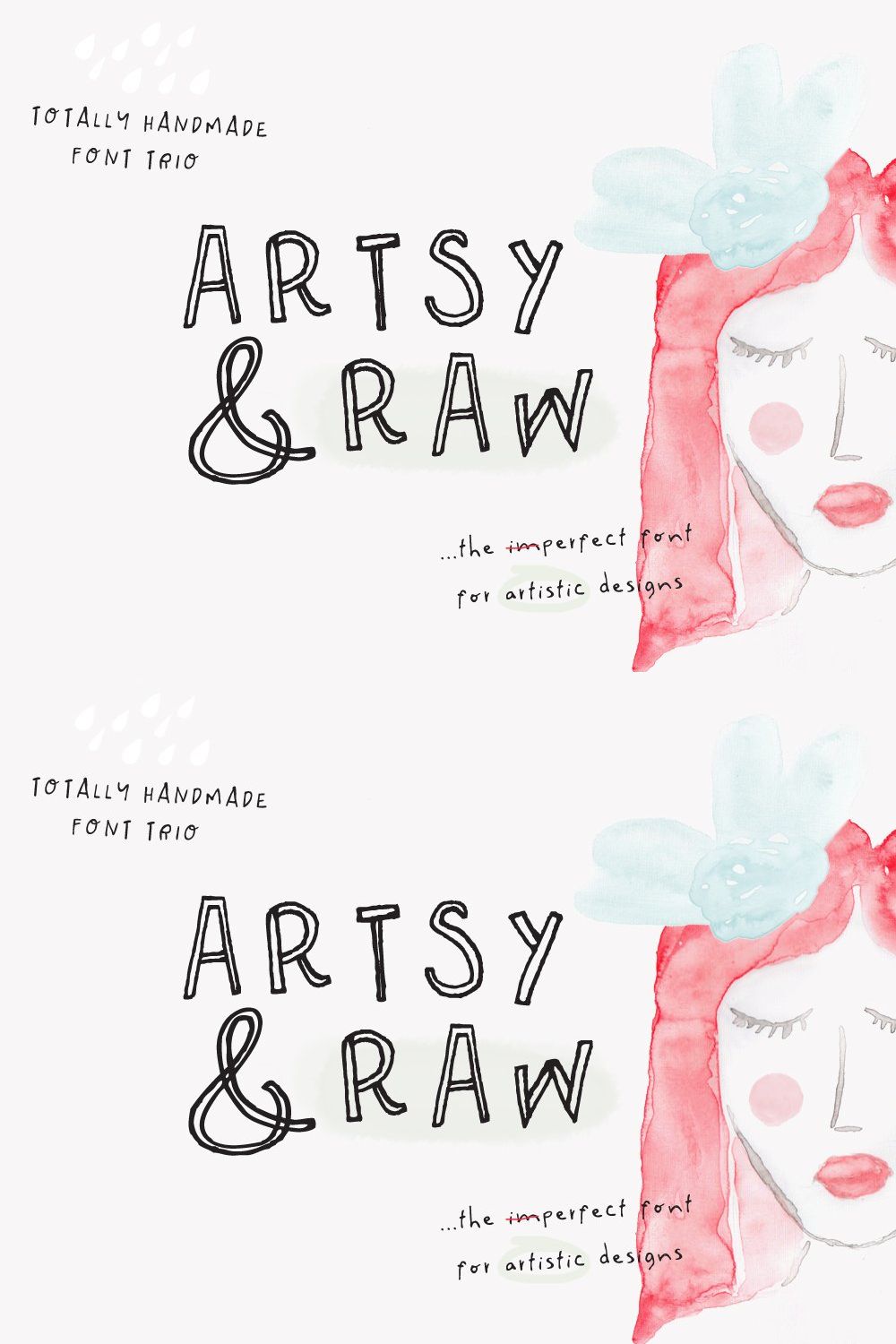Outline Font - Artsy and Raw pinterest preview image.
