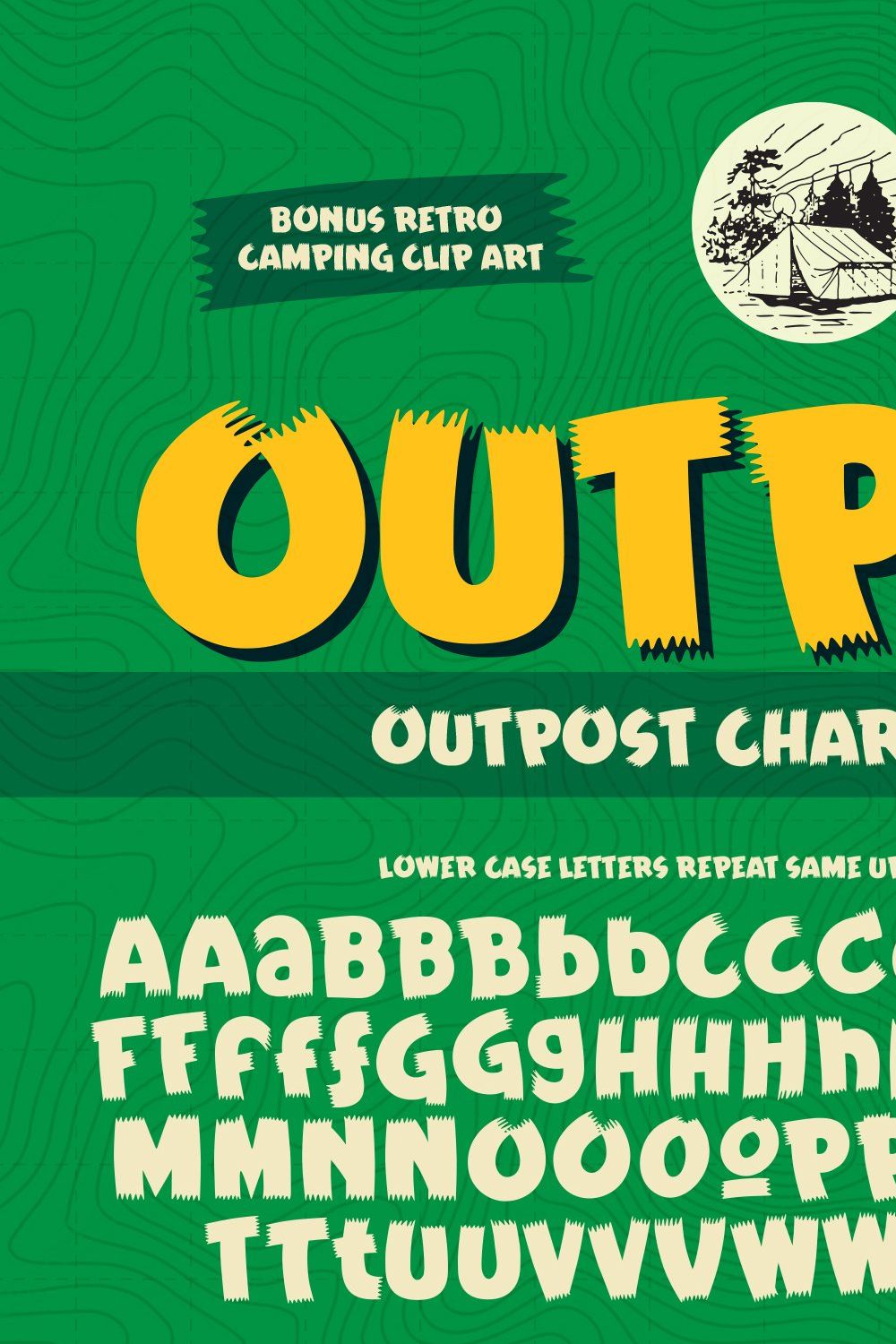 Outpost Retro Brush Font pinterest preview image.
