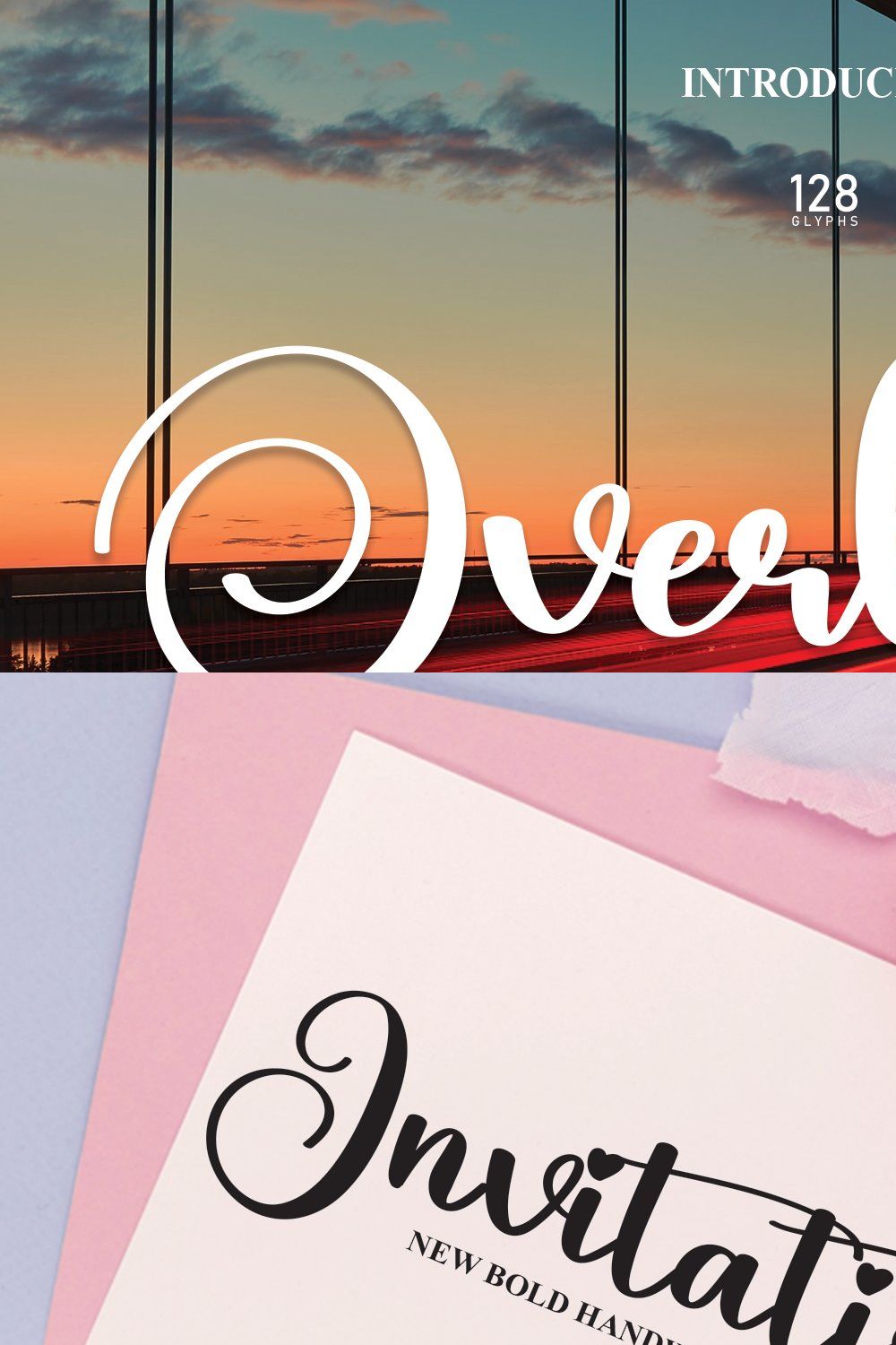 Overlight | Script Font pinterest preview image.