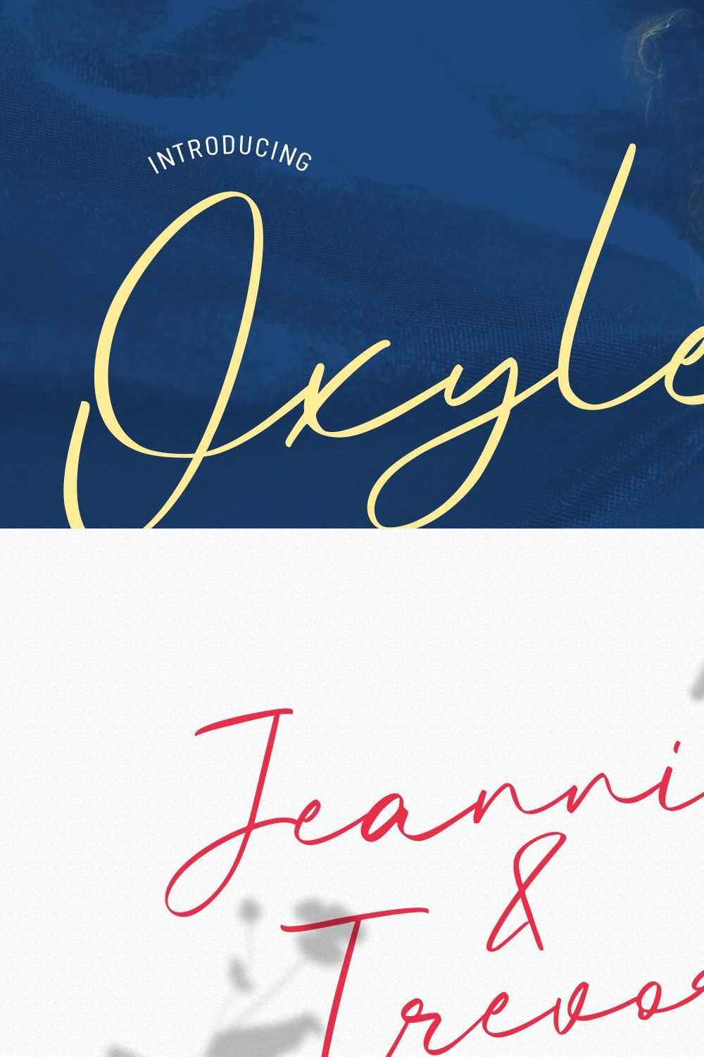 Oxyless Script Font pinterest preview image.