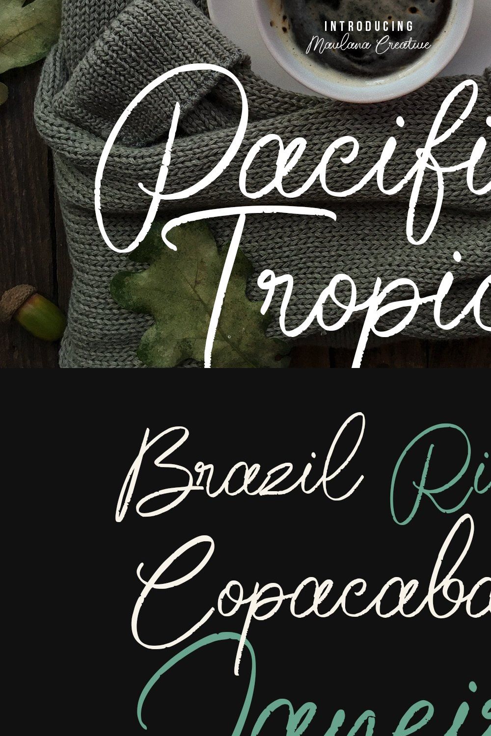 Pacifica Tropics Script Font pinterest preview image.