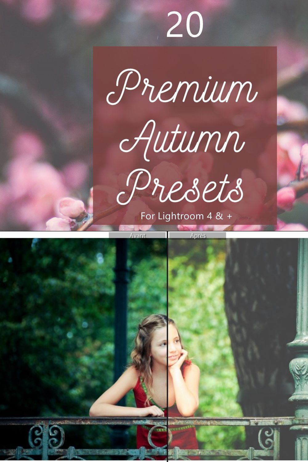 Pack 20 Premium Autumn Fall Presets pinterest preview image.