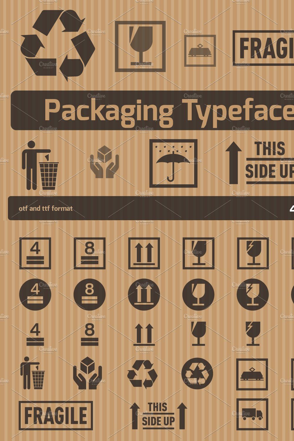 Packaging Typeface pinterest preview image.