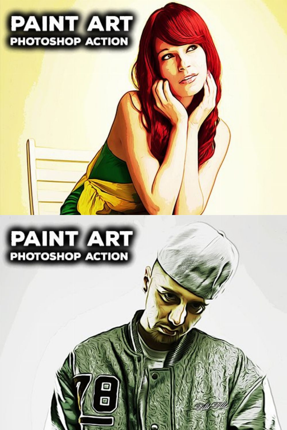 Paint Art - Photoshop Action pinterest preview image.