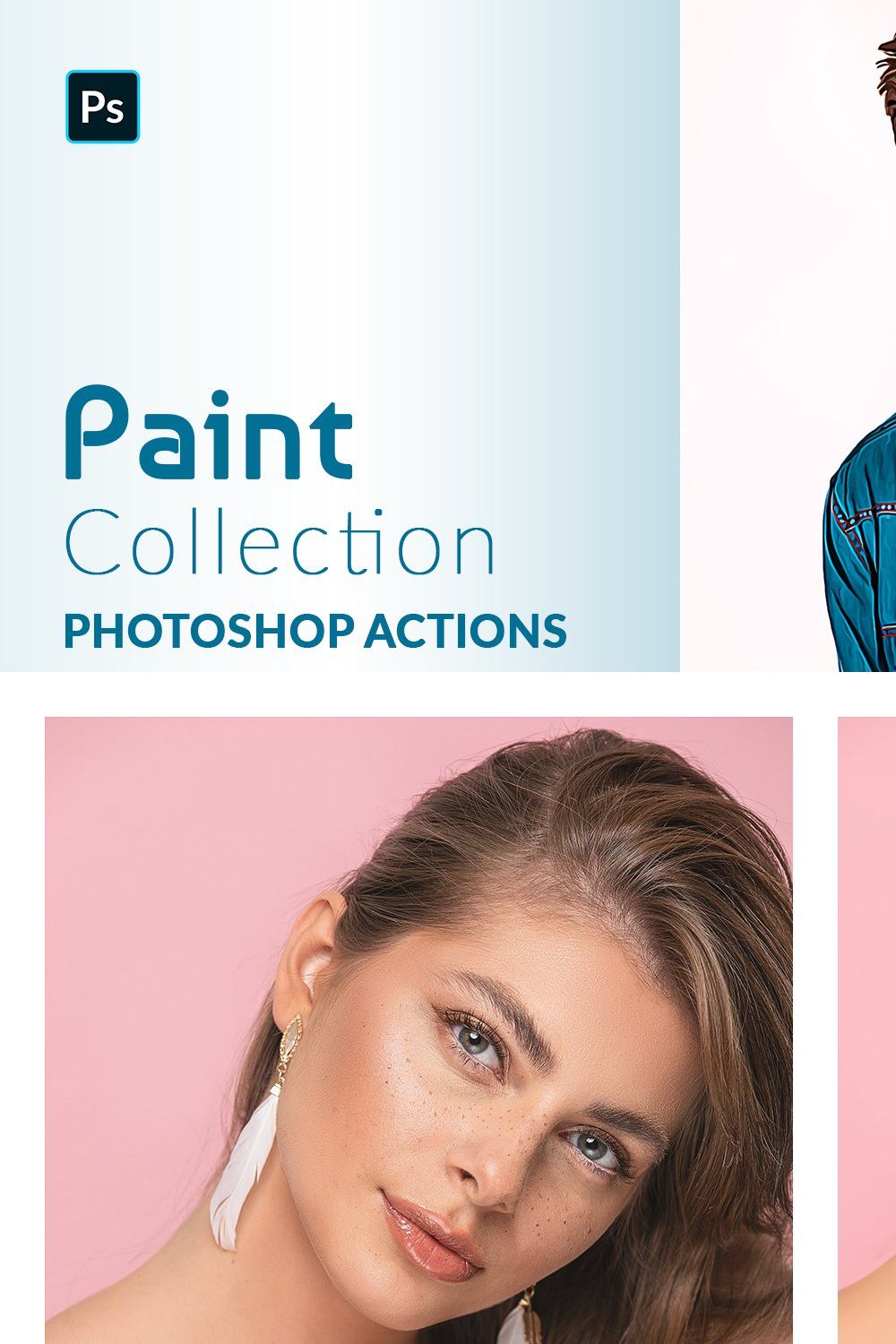 Paint Collection Photoshop Actions pinterest preview image.