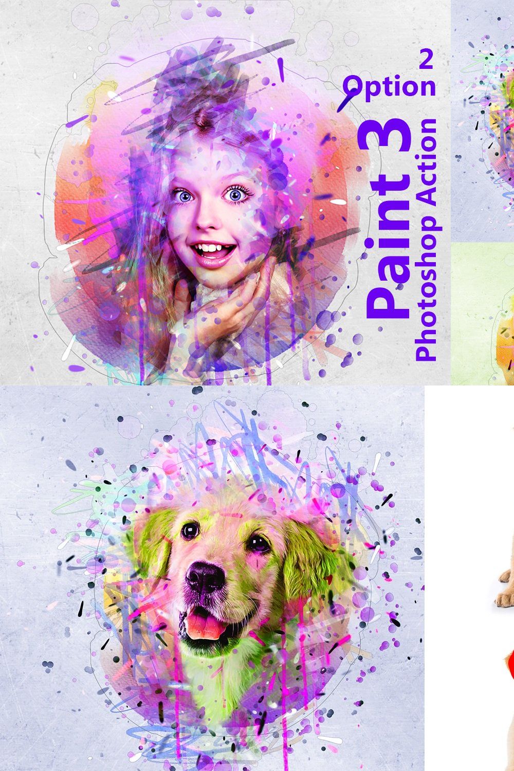 Paint Photoshop Action pinterest preview image.