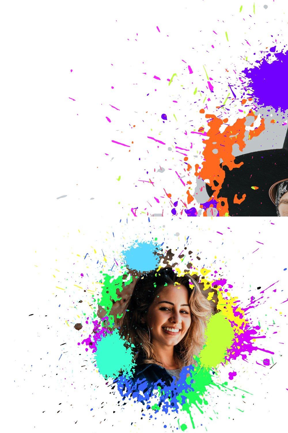 Paint Splatter Photo Effect Psd pinterest preview image.