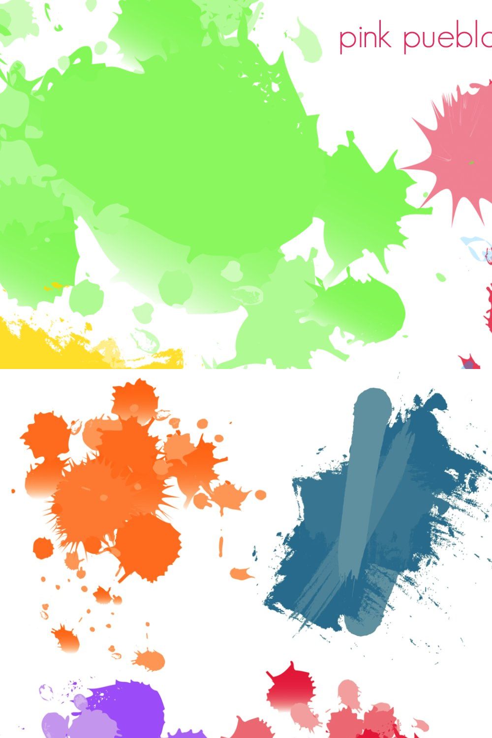 Paint Splatters Photoshop Brushes pinterest preview image.