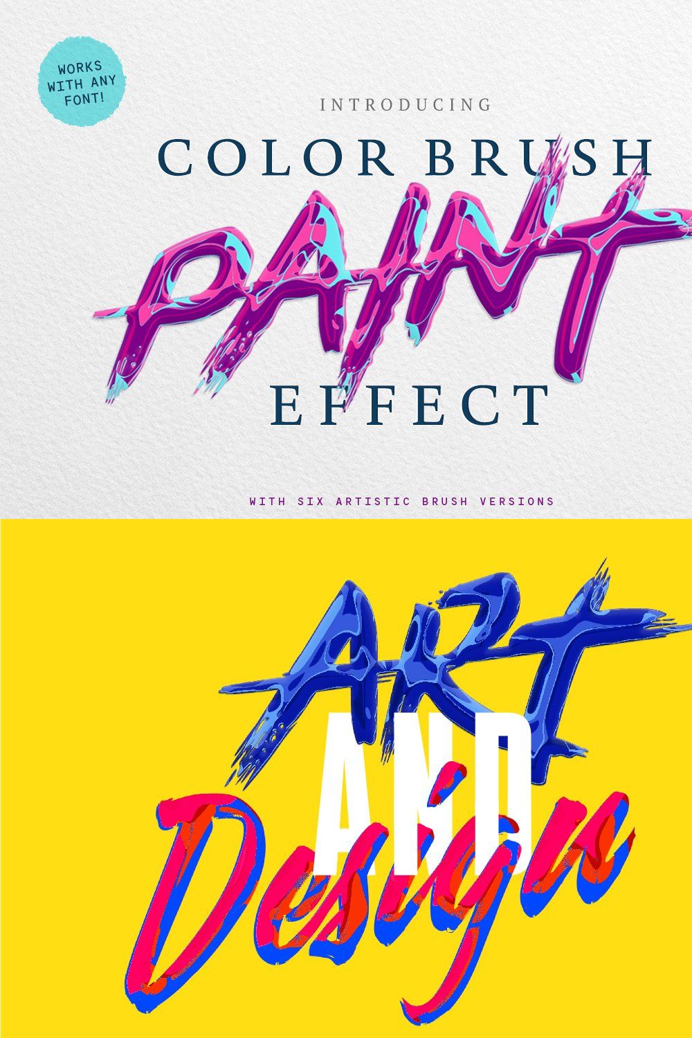 Paint Text Effect pinterest preview image.