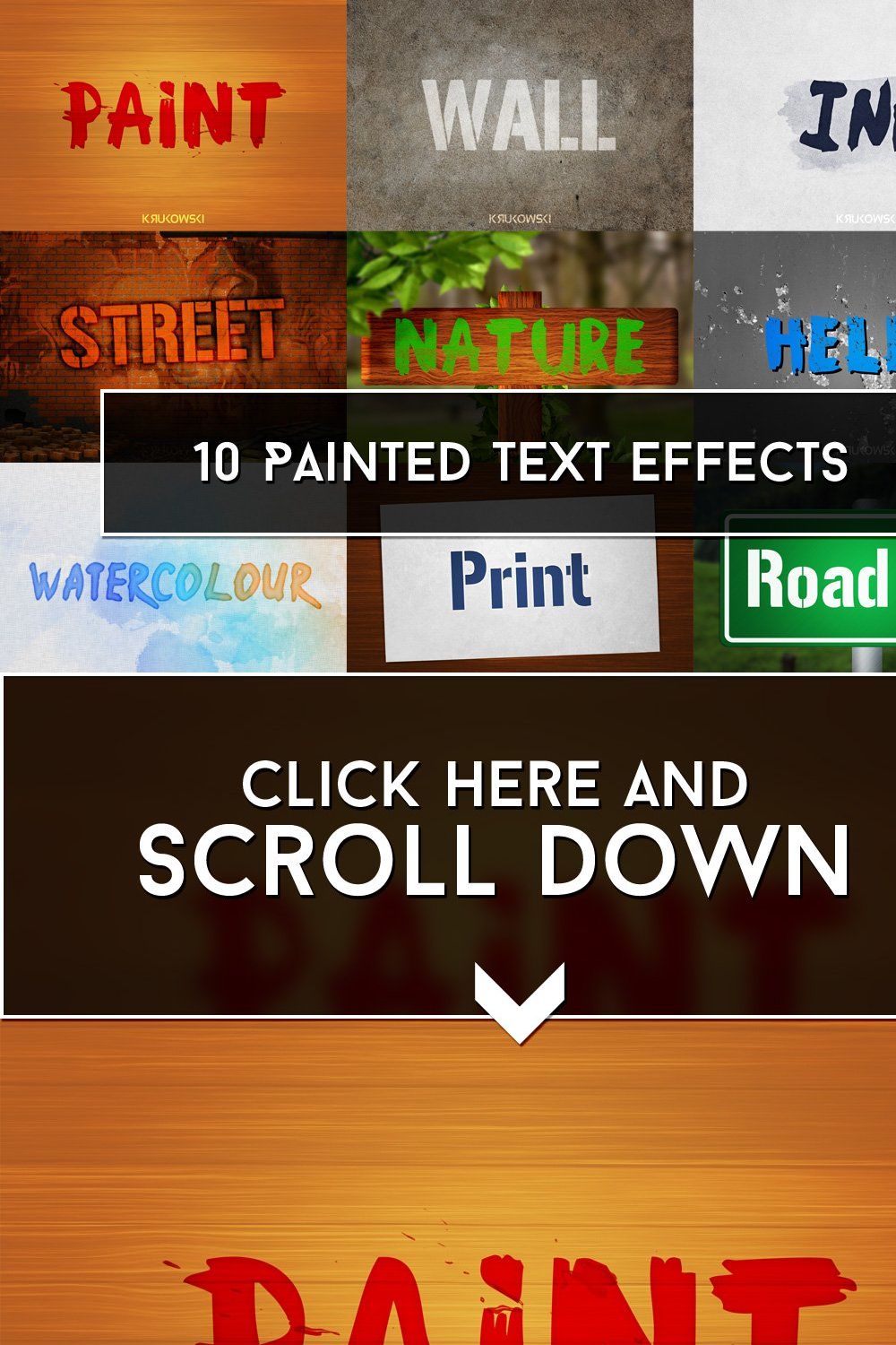 Painted Text Effects pinterest preview image.