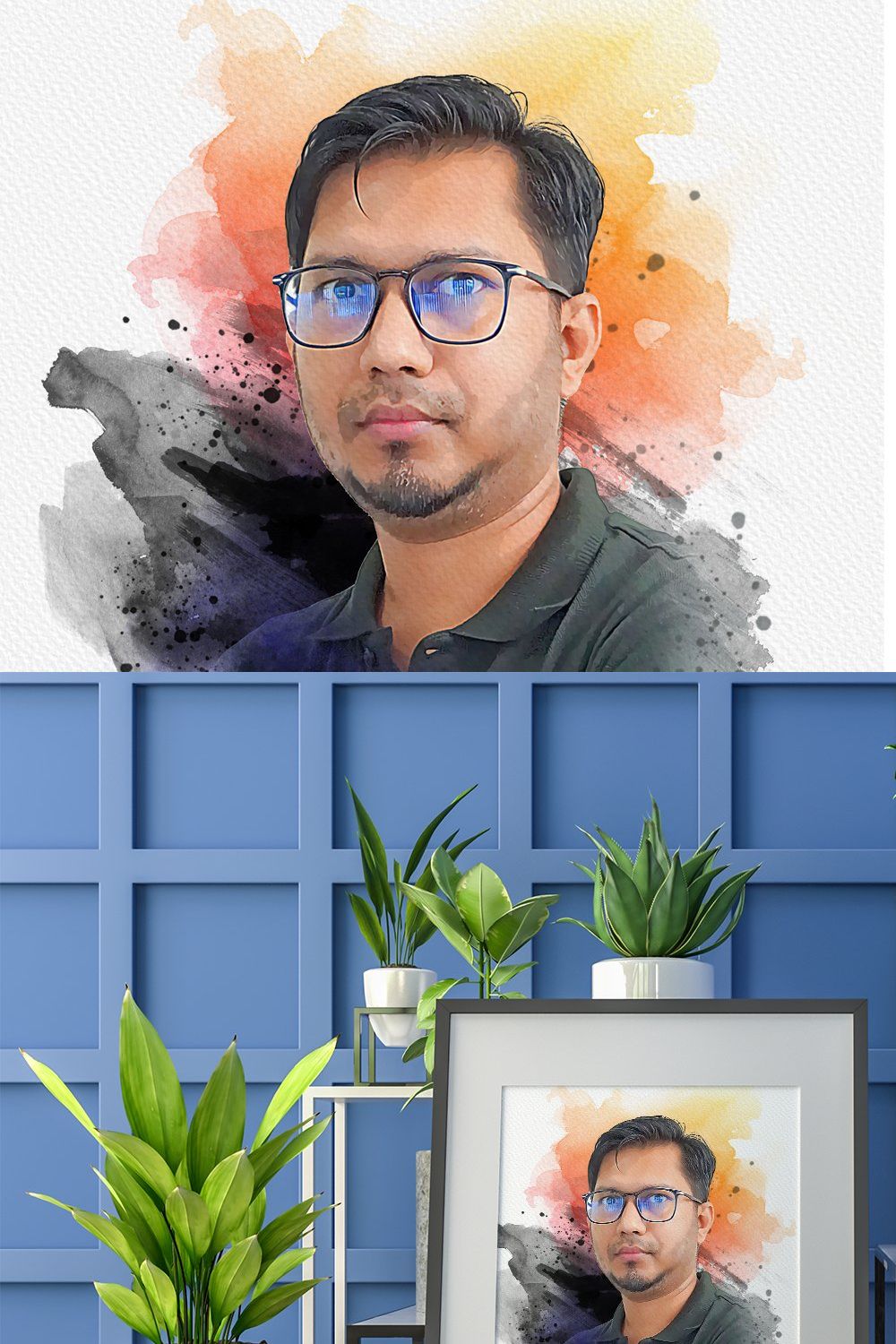 Painting Photo Effect Template pinterest preview image.