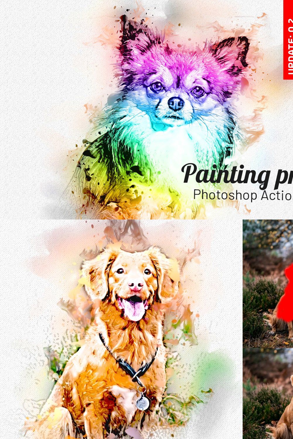 Painting Photoshop Action pinterest preview image.