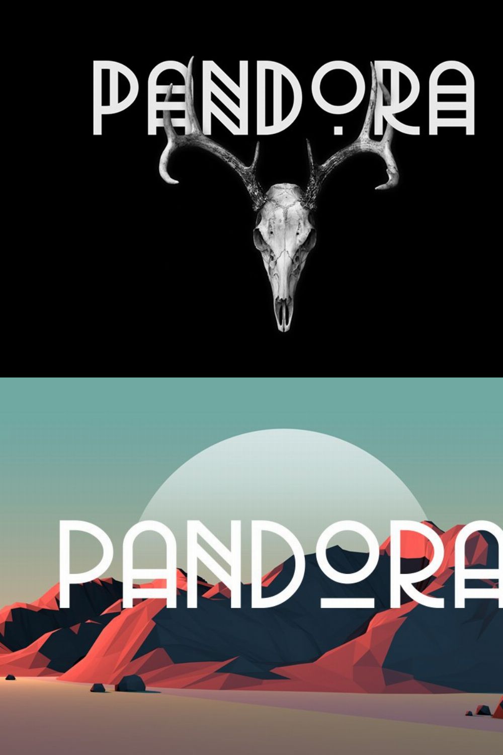 Pandora Typeface pinterest preview image.