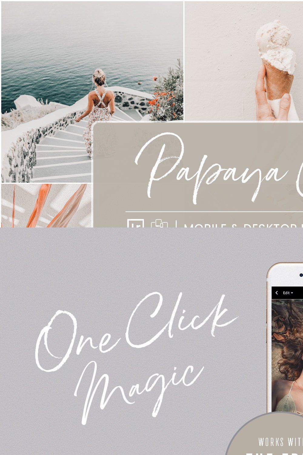 PAPAYA CREAM LIGHTROOM PRESETS pinterest preview image.