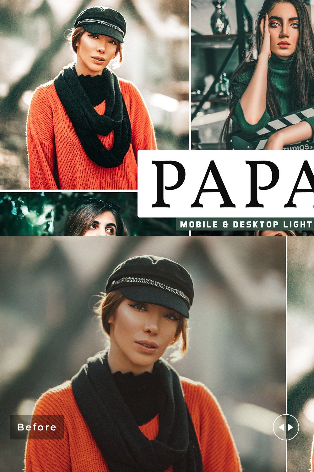 Papaya Lightroom Presets Pack pinterest preview image.