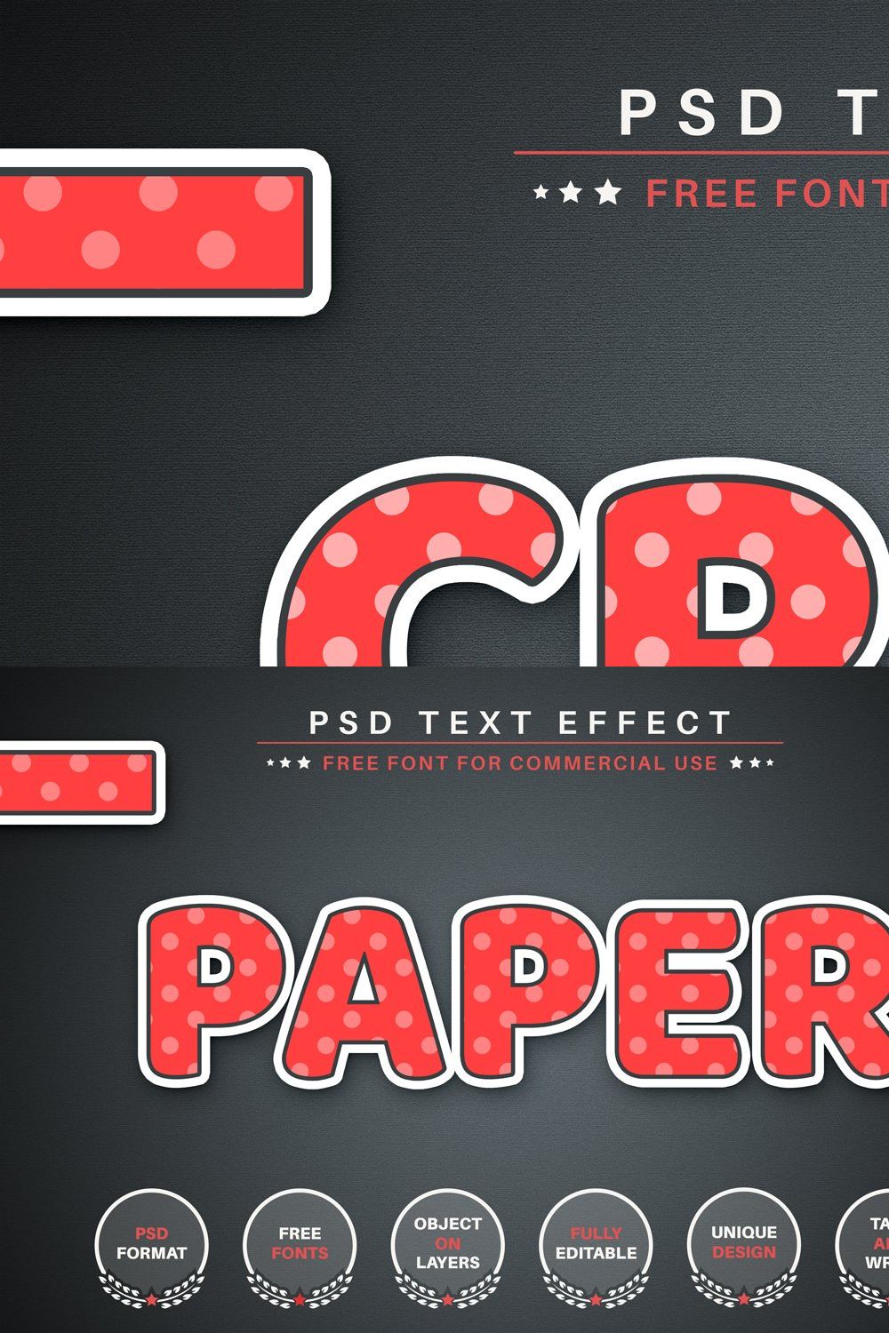 Paper Sticker - Editable Text Effect pinterest preview image.
