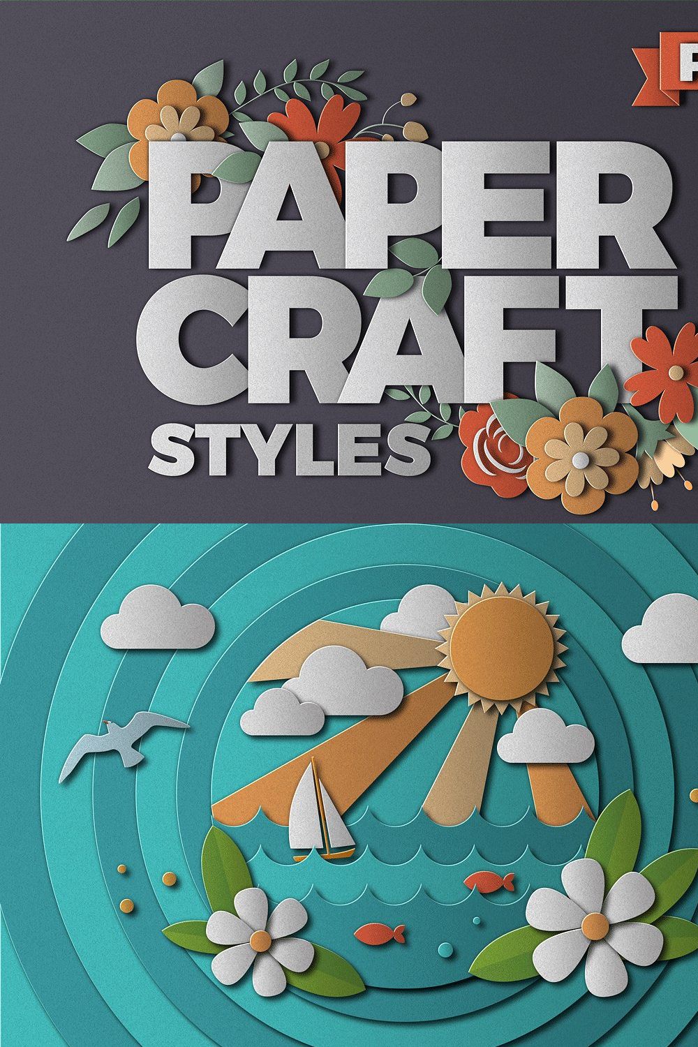 PaperCraft Photoshop Effects pinterest preview image.